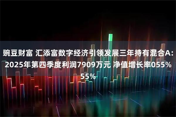 豌豆财富 汇添富数字经济引领发展三年持有混合A：2025年第四季度利润7909万元 净值增长率055%