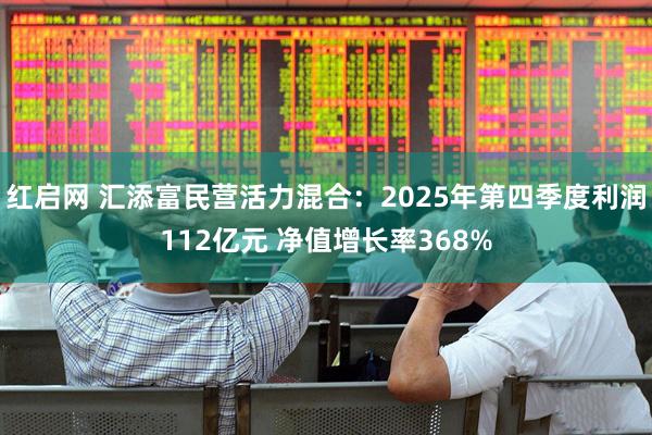 红启网 汇添富民营活力混合：2025年第四季度利润112亿元 净值增长率368%